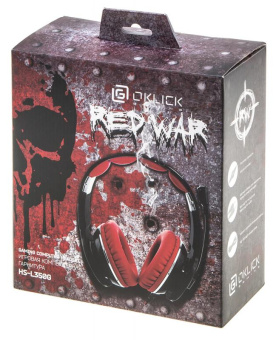 Наушники с микрофоном Оклик HS-L350G RED WAR черный/красный 2.2м мониторные оголовье (472664) от магазина РЭССИ