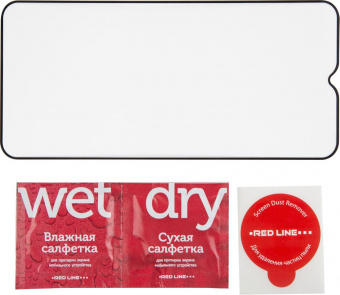 Защитное стекло для экрана Redline черный для Infinix Smart 6 NFC 2.5D 1шт. (УТ000028372) от магазина РЭССИ