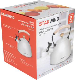 Чайник металлический Starwind Chef Country 2.5л. белый (SW-CH1712) от магазина РЭССИ
