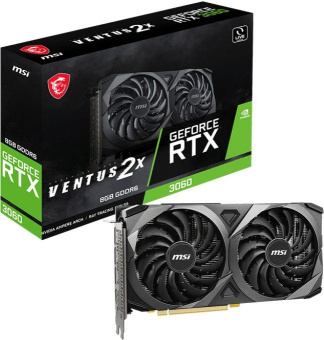 Видеокарта MSI PCI-E 4.0 RTX 3060 VENTUS 2X 8G NVIDIA GeForce RTX 3060 8Gb 128bit GDDR6 1777/15000 HDMIx1 DPx3 HDCP Ret от магазина РЭССИ