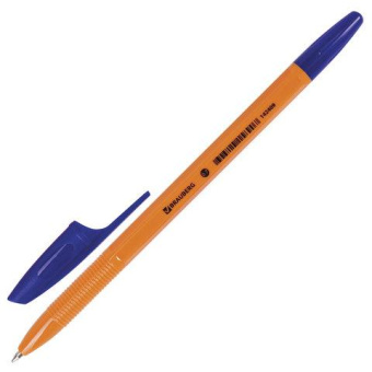 Ручка 50 шт в упаковке BRAUBERG шариковая X-333 Orange СИНЯЯ корпус оранжевый узел 07мм линия 035мм  142409 от магазина РЭССИ