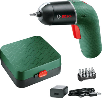Отвертка аккум. Bosch IXO VI аккум. патрон:держатель бит 1/4" (кейс в комплекте) (06039C7120) от магазина РЭССИ