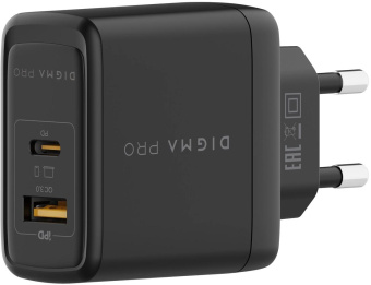 Сетевое зар./устр. Digma Pro DPW6A 65W 3.25A+3A (PD+QC) USB-C/USB-A универсальное черный (DPW6A5GX11BK) от магазина РЭССИ