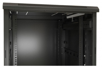 Шкаф серверный Hyperline (TTB-4261-DD-RAL9004) напольный 42U 600x1000мм пер.дв.перфор. задн.дв.перфор. 2 бок.пан. направл.под закл.гайки 800кг черный 910мм 2055мм IP20 сталь от магазина РЭССИ