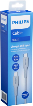 Кабель Philips DLC8701 USB Type-C (m)-USB Type-C (m) 1.2м белый коробка (упак.:1шт) от магазина РЭССИ