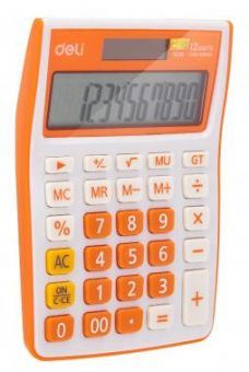 Калькулятор настольный Deli E1238/OR оранжевый 12-разр. от магазина РЭССИ