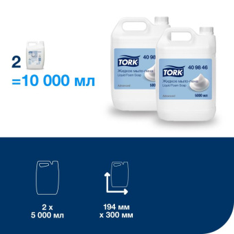 Жидкое мыло-пена TORK Торк Advanced канистра 5 л арт. 409846 25427 от магазина РЭССИ