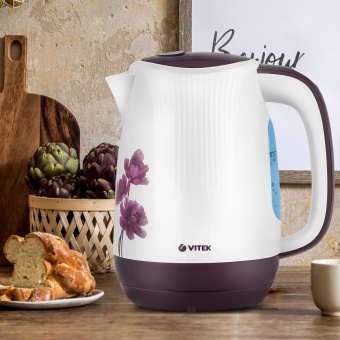 Чайник электрический Vitek VT-7061 1.7л. 2200Вт белый корпус: пластик от магазина РЭССИ