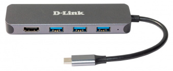 Разветвитель USB-C D-Link DUB-2333 5порт. серебристый (DUB-2333/A1A) от магазина РЭССИ