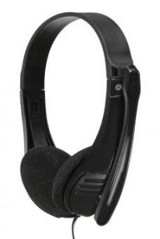 Наушники с микрофоном Оклик HS-M150 черный 2.2м накладные оголовье (428963) от магазина РЭССИ