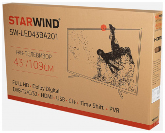 Телевизор LED Starwind 43" SW-LED43BA201 черный FULL HD 60Hz DVB-T DVB-T2 DVB-C (RUS) от магазина РЭССИ