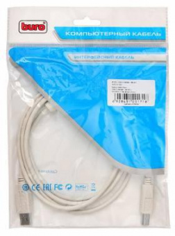 Кабель Buro USB2.0-AM/BM-1.8M-MG USB A(m) USB B(m) 1.8м феррит.кольца серый от магазина РЭССИ