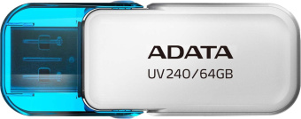 Флеш Диск A-Data 64GB UV240 AUV240-64G-RWH USB2.0 белый/голубой от магазина РЭССИ
