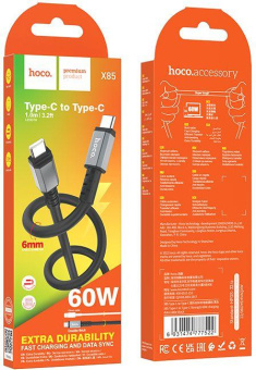 Кабель Hoco X85 Type-C to Type-C USB Type-C (m)-USB Type-C (m) 1м черный от магазина РЭССИ