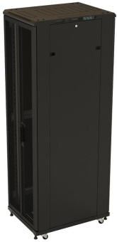 Шкаф серверный Hyperline TTBR-4281-DD-RAL9004 напольный 42U 800x1000мм пер.дв.перфор.2ств. задн.дв.перфор.2-хст. 2 бок.пан. 800кг черный 910мм 133кг 2055мм 20 сталь от магазина РЭССИ