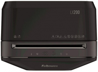 Шредер Fellowes PowerShred LX200 черный (секр.P-4) перекрестный 12лист. 22лтр. скрепки скобы пл.карты от магазина РЭССИ
