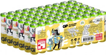 Батарея GP Super Alkaline 15A50/10SMF-2CRVS60 AA (промо:50+10) (60шт) спайка от магазина РЭССИ