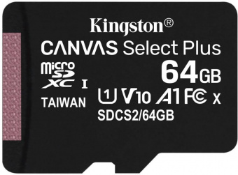 Флеш карта microSDXC 64Gb Class10 Kingston SDCS2/64GBSP Canvas Select Plus w/o adapter от магазина РЭССИ