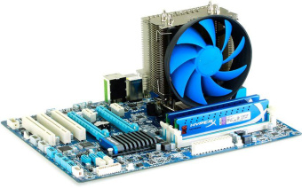 Устройство охлаждения(кулер) Deepcool Gammaxx S40 Soc-AM5/AM4/1151/1200/1700 черный/синий 4-pin 18-26dB Al+Cu 130W 610gr Ret от магазина РЭССИ