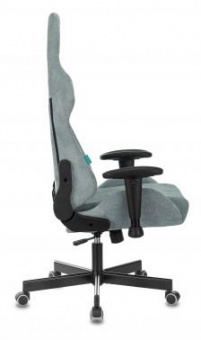 Кресло игровое Zombie VIKING KNIGHT Fabric серо-голубой Light-28 с подголов. крестов. металл от магазина РЭССИ