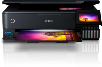 МФУ струйный Epson L8180 (C11CJ21403/402/504/502) A3 Duplex Net WiFi черный от магазина РЭССИ