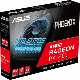 Видеокарта Asus PCI-E 4.0 PH-RX6400-4G AMD Radeon RX 6400 4096Mb 64 GDDR6 2039/16000 HDMIx1 DPx1 HDCP Ret от магазина РЭССИ