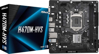 Материнская плата Asrock H470M-HVS Soc-1200 Intel H470 2xDDR4 mATX AC`97 8ch(7.1) GbLAN+VGA+HDMI от магазина РЭССИ