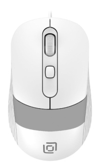 Мышь Оклик 310M белый/серый оптическая (2400dpi) USB для ноутбука (3but) от магазина РЭССИ