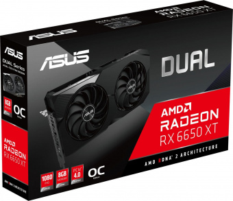 Видеокарта Asus PCI-E 4.0 DUAL-RX6650XT-O8G AMD Radeon RX 6650XT 8192Mb 128 GDDR6 2447/17500 HDMIx1 DPx3 HDCP Ret от магазина РЭССИ