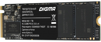 Накопитель SSD Digma PCI-E 3.0 x4 1Tb DGSM3001TM23T MEGA M2 M.2 2280 от магазина РЭССИ