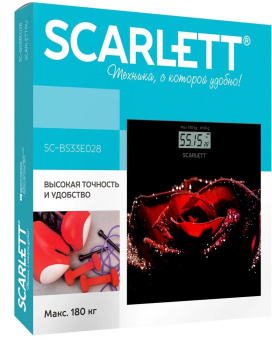 Весы напольные электронные Scarlett SC-BS33E028 макс.180кг черный/красный от магазина РЭССИ