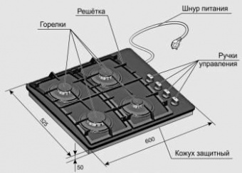 Газовая варочная поверхность Gefest СГ СВН 2230 К3 черный от магазина РЭССИ