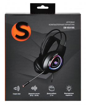 Наушники с микрофоном SunWind SW-HS410G черный 2.1м мониторные оголовье (1422159) от магазина РЭССИ