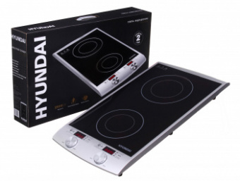 Плита Индукционная Hyundai HYC-0103 серебристый/черный стеклокерамика (настольная) от магазина РЭССИ