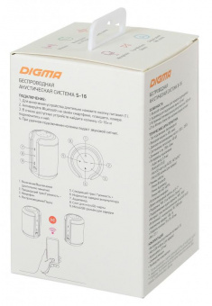 Колонка порт. Digma S-16 черный 6W 1.0 BT/USB 1800mAh от магазина РЭССИ