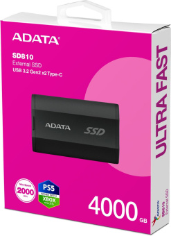 Накопитель SSD A-Data USB-C 4TB SD810-4000G-CBK SD810 1.8" черный от магазина РЭССИ