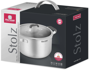 Кастрюля Rondell Stolz RDS-1753 3.2л. d=20см (с крышкой) стальной от магазина РЭССИ