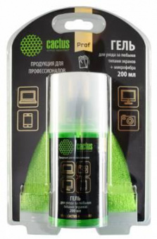 Чистящий набор (салфетки + гель) Cactus CS-S3004BL для экранов и оптики блистер 1шт 25х25см 200мл от магазина РЭССИ