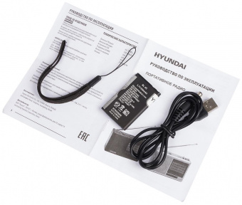 Радиоприемник портативный Hyundai H-PSR140 черный USB microSD от магазина РЭССИ