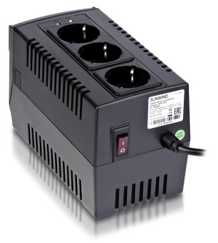 Стабилизатор напряжения SunWind AVR-1500 750Вт 1500ВА черный от магазина РЭССИ