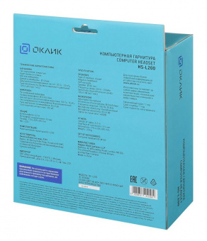 Наушники с микрофоном Оклик HS-L200 черный/красный 2.2м накладные оголовье (359484) от магазина РЭССИ