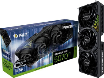 Видеокарта Palit PCI-E 5.0 RTX5070Ti GAMINGPRO OC NVIDIA GeForce RTX 5070TI 16Gb 256bit GDDR7 2295/28000 HDMIx1 DPx3 HDCP Ret от магазина РЭССИ