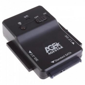 Адаптер-переходник для HDD AgeStar 3FBCP1 IDE SATA IDE пластик черный 2.5" 3.5" от магазина РЭССИ
