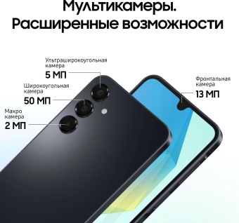 Смартфон Samsung SM-A165F Galaxy A16 256Gb 8Gb черный моноблок 3G 4G 2Sim 6.7" 1080x2340 Android 14 50Mpix 802.11 a/b/g/n/ac NFC GPS GSM900/1800 GSM1900 TouchSc microSD max1024Gb от магазина РЭССИ