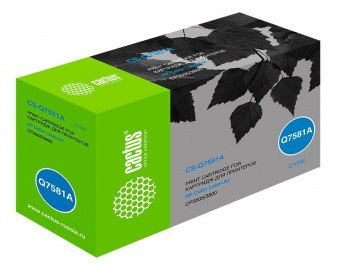 Картридж лазерный Cactus CS-Q7581A Q7581A голубой (6000стр.) для HP CLJ CP3505/3800 от магазина РЭССИ