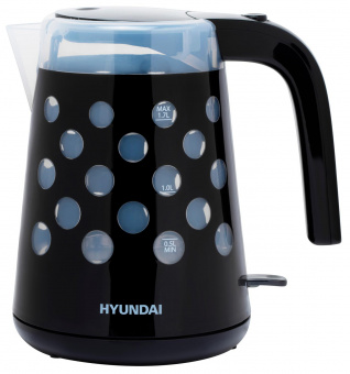 Чайник электрический Hyundai HYK-G2012 1.7л. 2200Вт черный/прозрачный (корпус: пластик) от магазина РЭССИ