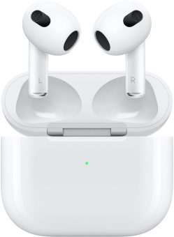Гарнитура вкладыши Apple AirPods 3 A2565,A2564,A2566 белый беспроводные bluetooth в ушной раковине (MME73ZA/A) от магазина РЭССИ