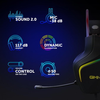 Наушники с микрофоном GMNG HS-L510G черный 2.1м мониторные оголовье (1562533) от магазина РЭССИ
