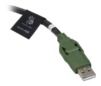 Наушники с микрофоном A4Tech Bloody J450 черный/зеленый 1.8м мониторные оголовье (J450) от магазина РЭССИ