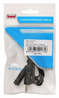 Кабель-удлинитель аудио Buro BAAC003-1 Jack 3.5 (m)/Jack 3.5 (f) 1м. черный от магазина РЭССИ